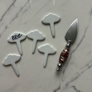 ***FINAL DROP**** Porcelain cheese markers 5pc plus art knife